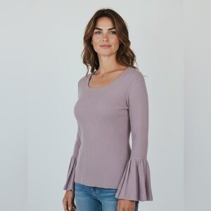 Chaser Pink Ribbed Knit Bell Sleeve Top XS NWT | Feminine Boutique Style